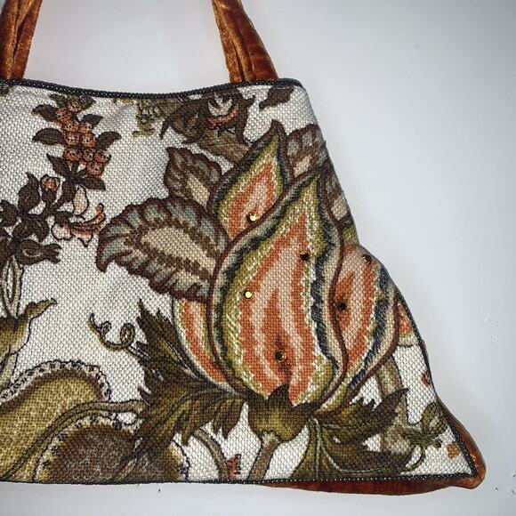 Offhand Designs Handbag Nora Italian Day Floral Tan Rhinestone Limited Edition - Picture 9 of 15